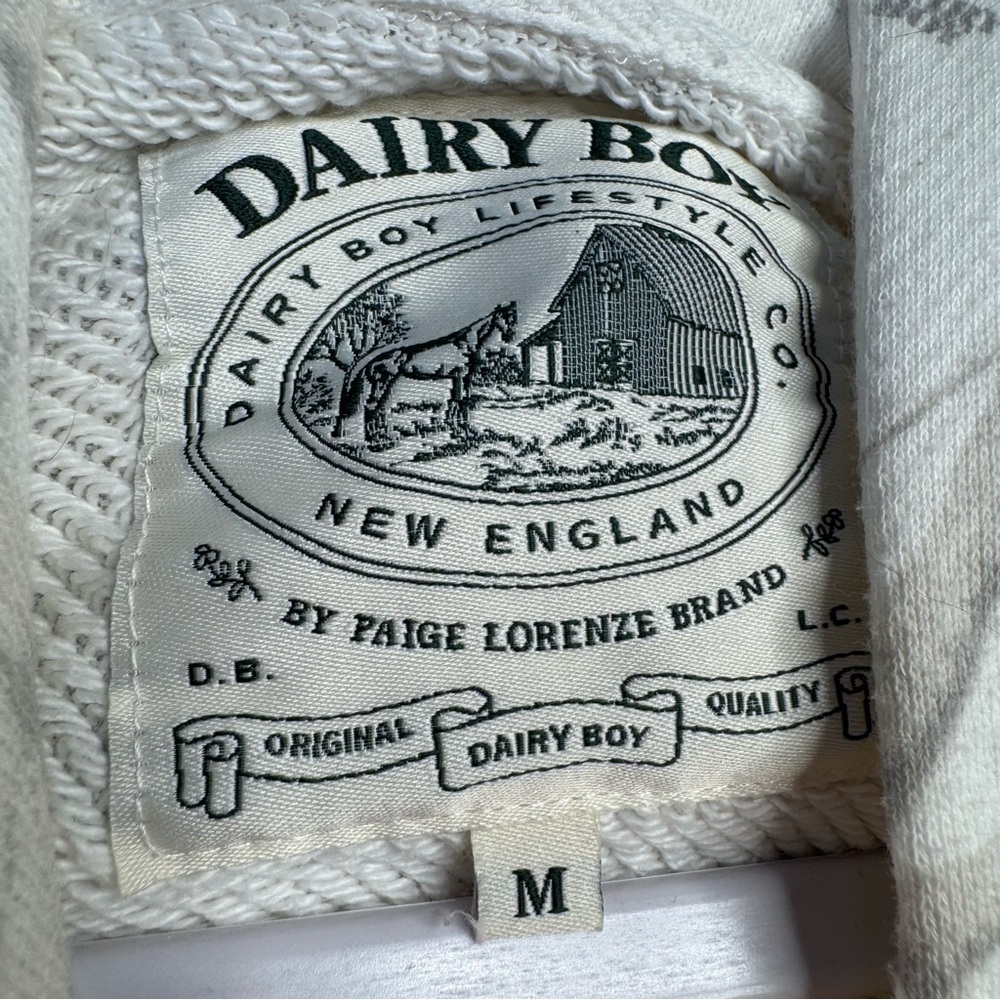 Dairy Boy Woodland Hoodie Stitch Letter M Oversized Boyfriend Sold out Rare - Picture 5 of 8